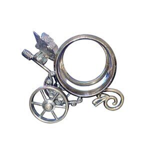 Antique 1870s Meriden B Co Silverplate Butterfly Cart Napkin Ring Serial No 211